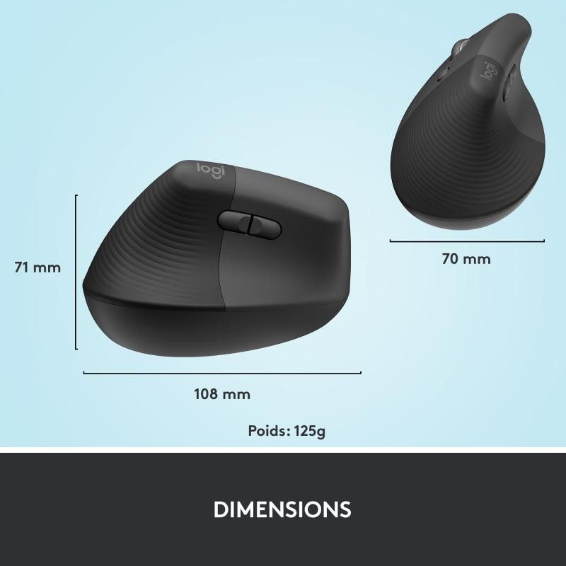 Logitech Souris LIFT LEFT VERTICAL ERGO Bluetooth - Graphite · Souris PC · Informat Systems Strasbourg (image 15)