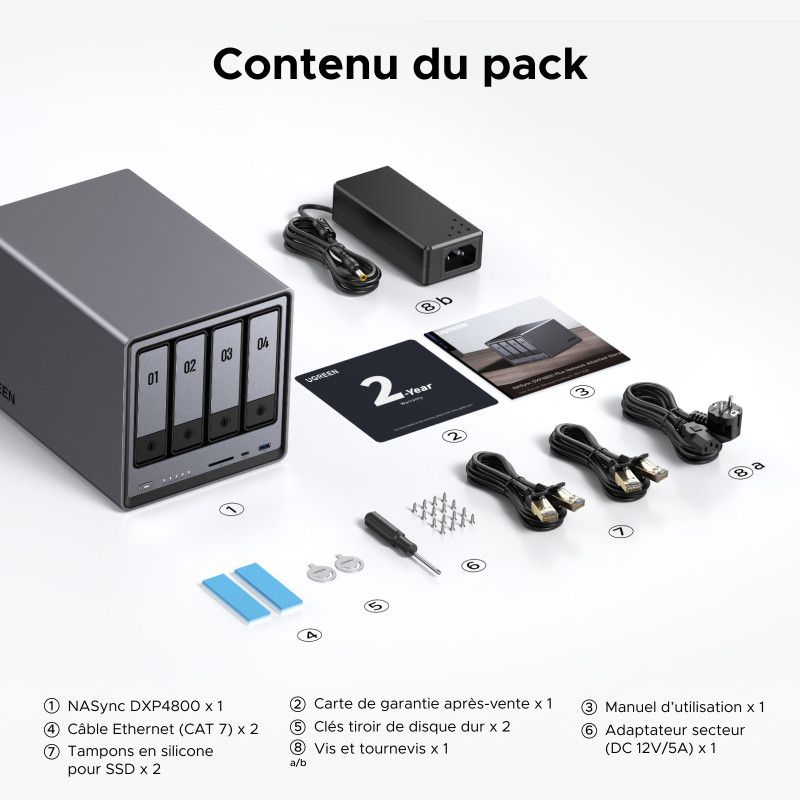 Ugreen 25372B serveur de stockage NAS Compact N100 8 Go DDR5 0 To UGOS Pro Noir · Serveurs NAS · Informat Systems Strasbourg