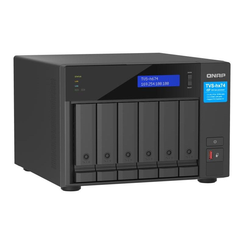 QNAP TVS-H674T-I5-32G serveur de stockage NAS Tower Intel® Core i5 i5-12400 32 Go DDR4 HDD QNAP QTS Noir · Serveurs NAS · ... (image 3)