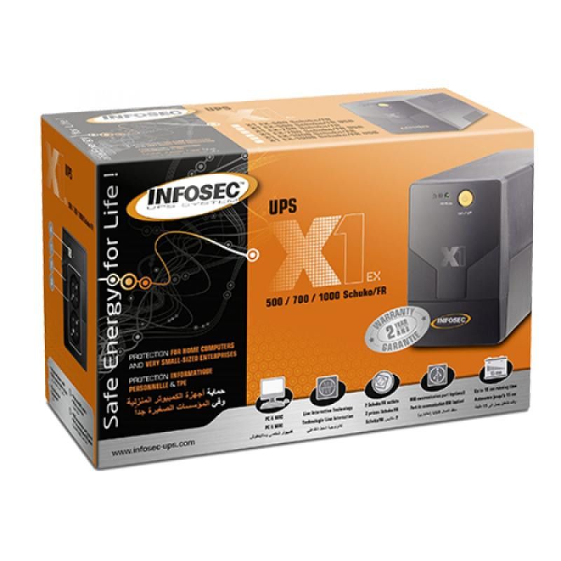 Infosec X1 EX 500 alimentation d'énergie non interruptible Interactivité de ligne 0,5 kVA 2 sortie(s) CA · Onduleurs · Inf... (image 3)