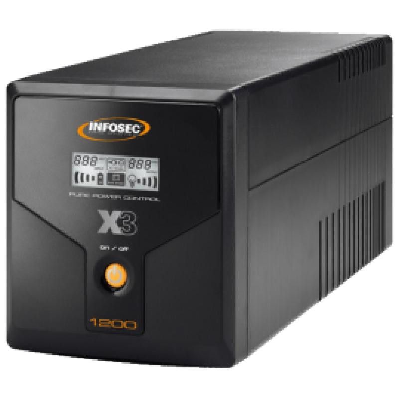 Infosec X3 EX LCD USB 1200 alimentation d'énergie non interruptible Interactivité de ligne 1,2 kVA 4 sortie(s) CA · Sécuri... (image 2)