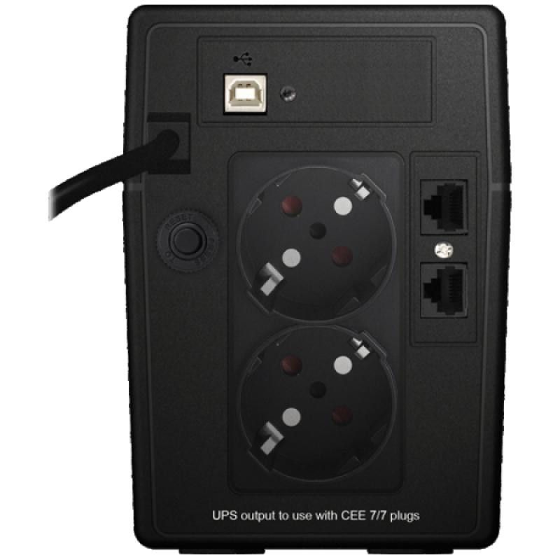 Infosec X3 EX LCD USB 800 alimentation d'énergie non interruptible Interactivité de ligne 0,8 kVA 2 sortie(s) CA · Sécurit...