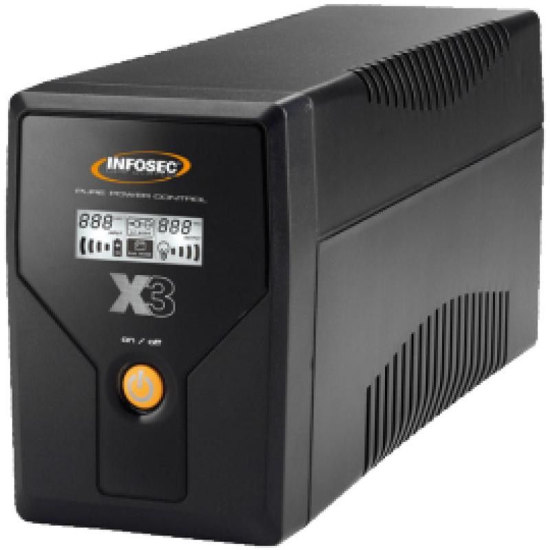 Infosec X3 EX LCD USB 800 alimentation d'énergie non interruptible Interactivité de ligne 0,8 kVA 2 sortie(s) CA · Sécurit... (image 2)