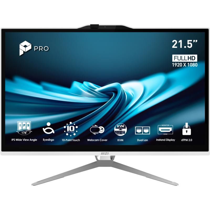 MSI Pro AP222T 14M-623EU Intel® Pentium® Gold G7400 54,6 cm (21.5") 1920 x 1080 pixels Écran tactile PC All-in-One 8 Go DD...