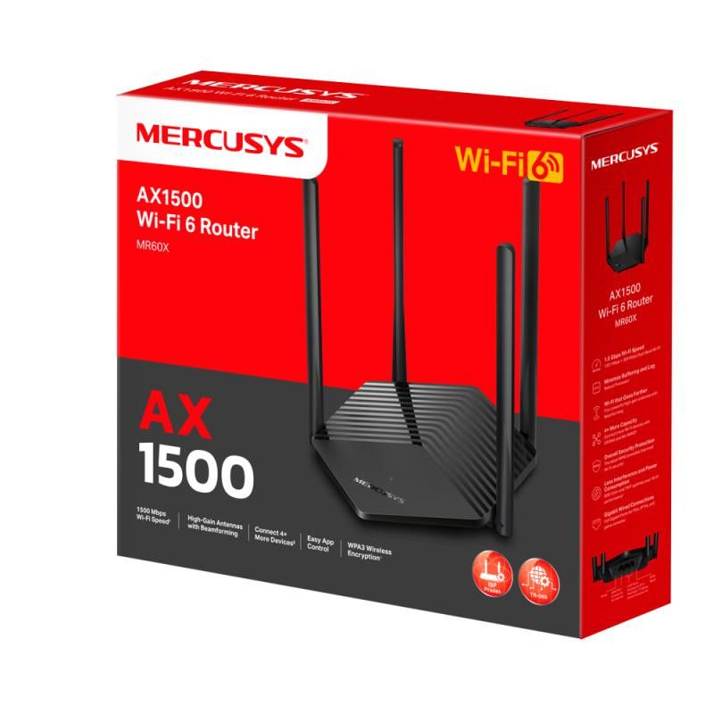 Mercusys MR60X routeur sans fil Gigabit Ethernet Bi-bande (2,4 GHz / 5 GHz) Noir · Routeurs · Informat Systems Strasbourg (image 5)