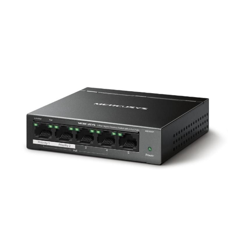 Mercusys MS105GP commutateur réseau Gigabit Ethernet (10/100/1000) Connexion Ethernet, supportant l'alimentation via ce po...