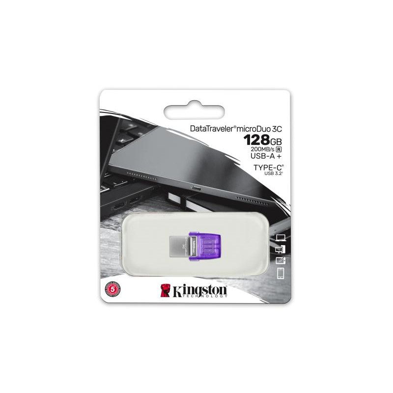 KINGSTON 128GB microDuo 3C 200MB/s dual USB-A + USB-C *DTDUO3CG3/128GB* · Clé USB · Informat Systems Strasbourg (image 5)