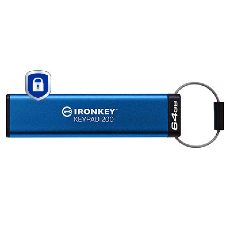 Kingston Technology IronKey Keypad 200 de 64 Go, FIPS 140-3 niveau 3 (en attente), chiffrement AES-256 · Clé USB · Informa...