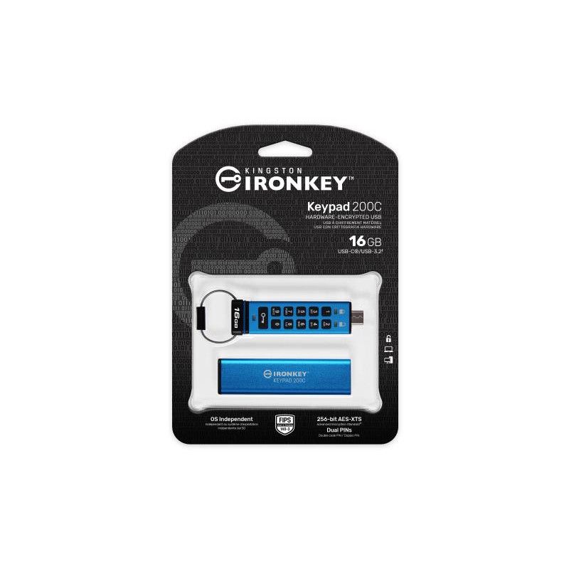 Kingston Technology IronKey Keypad 200C USB-C de 16 Go, FIPS 140-3 niveau 3 AES-256 · Clé USB · Informat Systems Strasbourg (image 3)
