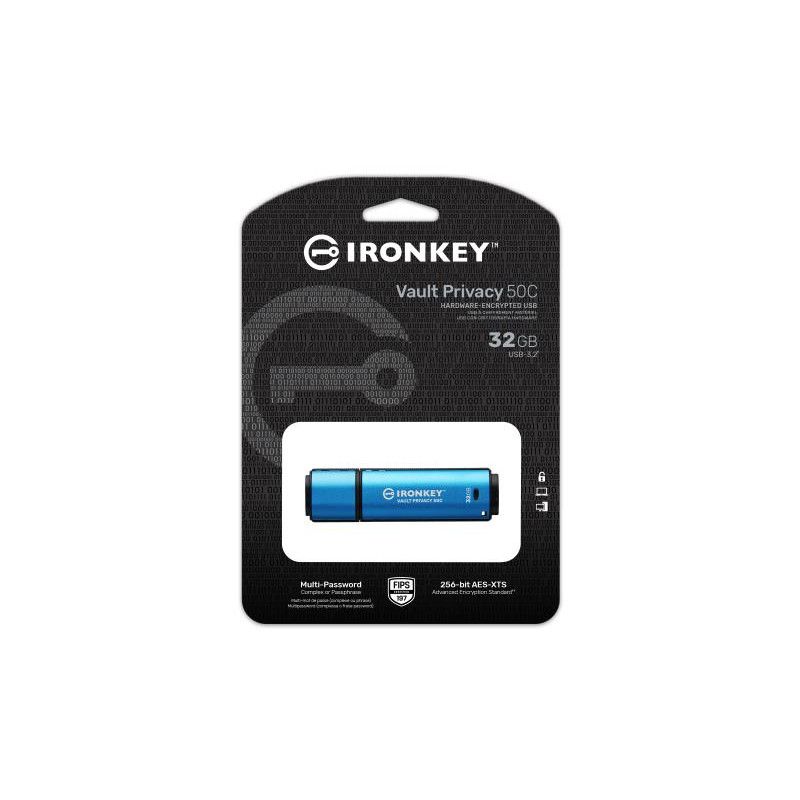 Kingston Technology IronKey 32Go USB-C Vault Privacy 50C chiffrée AES-256, FIPS 197 · Clé USB · Informat Systems Strasbourg (image 3)