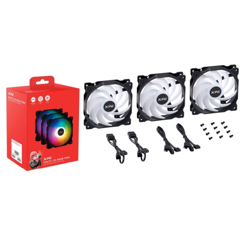ADATA XPG VENTO 120 ARGB PWM Boitier PC Ventilateur 12 cm Noir 3 pièce(s) · Ventilateur Boitier · Informat Systems Strasbourg