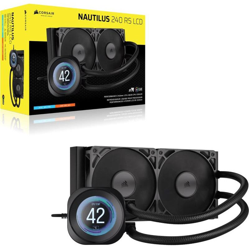 Corsair Nautilus 240 RS LCD Processeur Refroidisseur de liquide tout-en-un 12 cm Noir 1 pièce(s) · Watercooling · Informat...