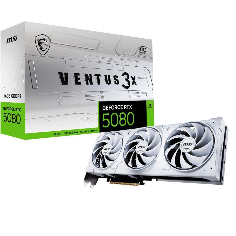 MSI VENTUS GEFORCE RTX 5080 16G 3X OC WHITE carte graphique NVIDIA 16 Go GDDR7 · Cartes graphiques · Informat Systems Stra...
