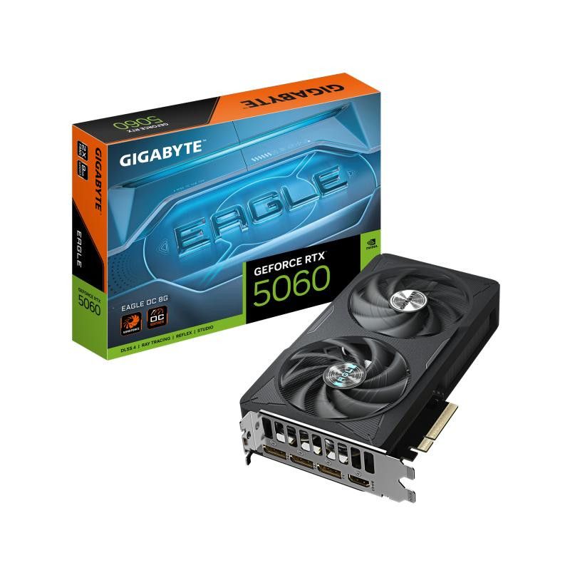 GIGABYTE GeForce RTX 5060 EAGLE OC 8G Carte Graphique - 8GB GDDR7, 128bit, PCI-E 5.0, 2550 MHz Fréquence du c?ur, 3 x Disp...