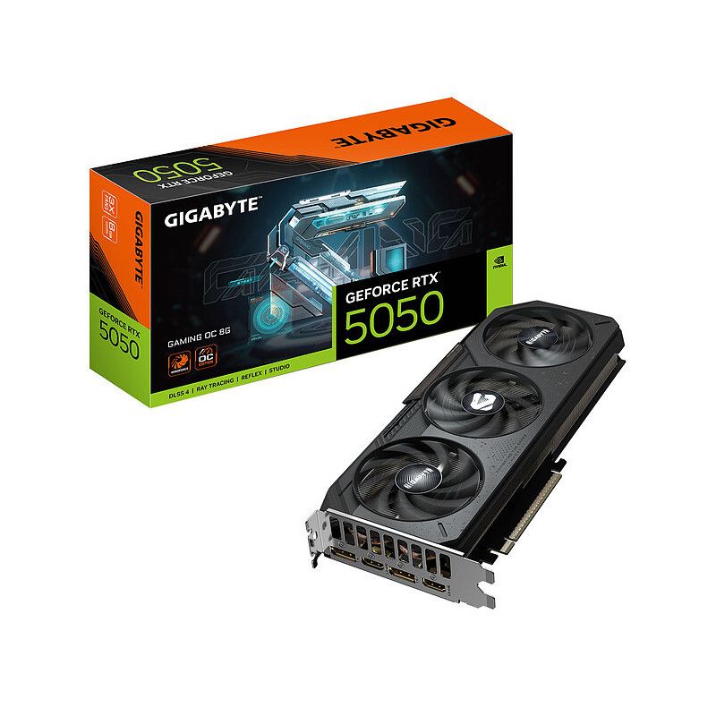 GIGABYTE GeForce RTX 5050 GAMING OC 8G Carte Graphique - 8GB GDDR6, 128bit, PCI-E 5.0, 2632MHz Fréquence du c?ur, 2 x DP, ...