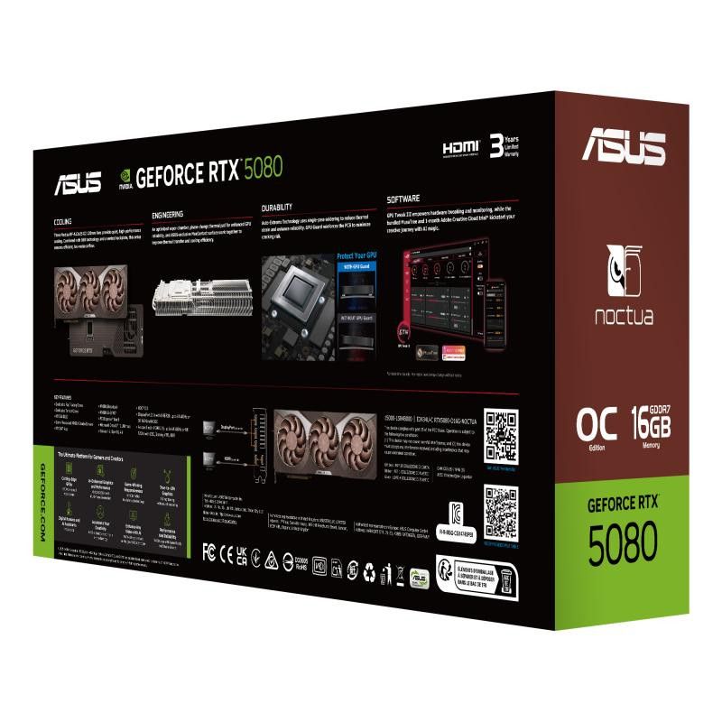 ASUS RTX5080-O16G-NOCTUA NVIDIA GeForce RTX 5080 16 Go GDDR7 · Cartes graphiques · Informat Systems Strasbourg (image 21)