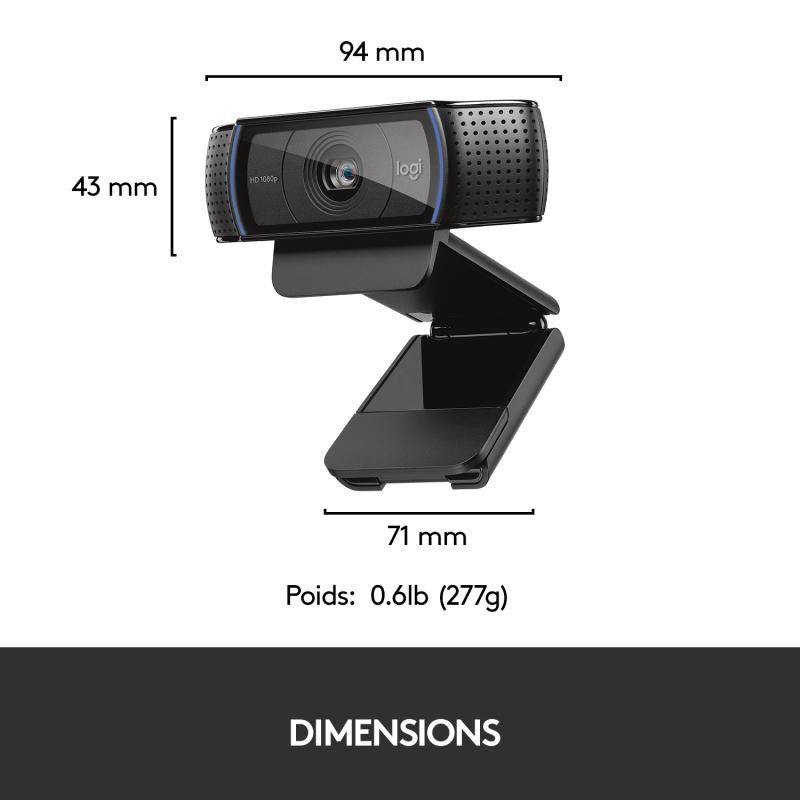 Logitech HD PRO Webcam C920 Refresh Noir *960-001055 · Informat Systems Strasbourg (image 7)