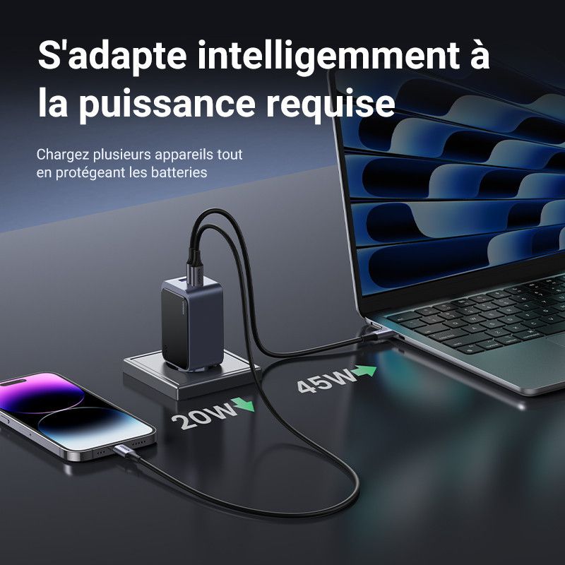 UGREEN Chargeur Rapide 65W PD 3 Ports *35042 · Adaptateurs & Chargeurs Secteur · Informat Systems Strasbourg