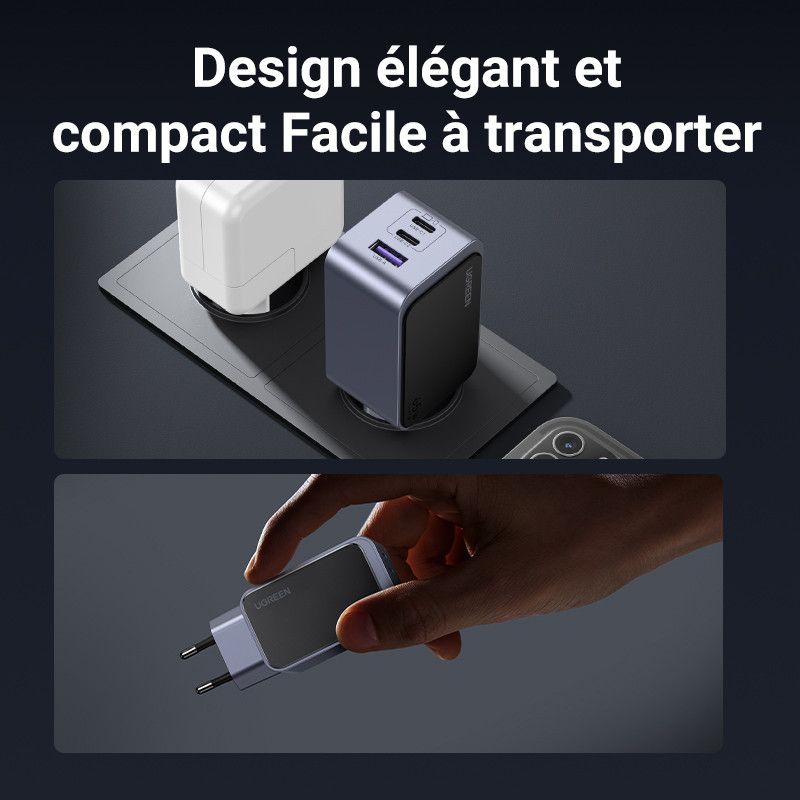 UGREEN Chargeur Rapide 65W PD 3 Ports *35042 · Adaptateurs & Chargeurs Secteur · Informat Systems Strasbourg (image 2)