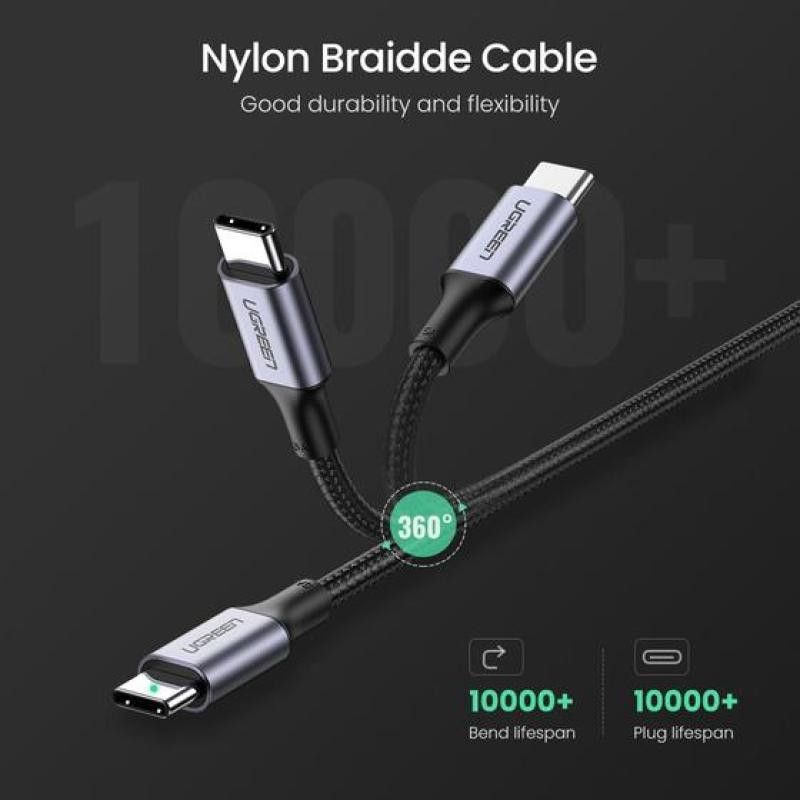 UGREEN Câble Renforcé 2M USB-C > USB-C Noir PD 100W *70429 · Connectiques · Informat Systems Strasbourg (image 6)