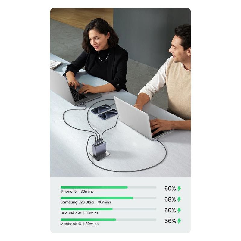 UGREEN Chargeur Sect 160W 4 Ports +Câble USB-C > USB-C 240W *25877 · Tous les accessoires PC portables · Informat Systems ... (image 8)