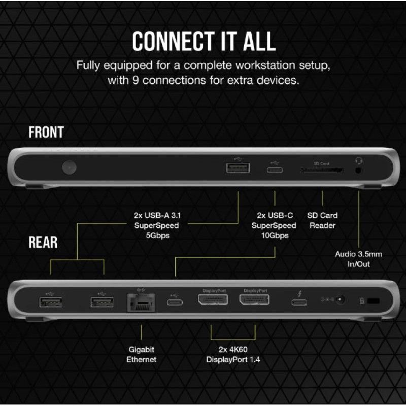 CORSAIR TBT100 Thunderbolt 3 Dock · Accessoires Portables · Informat Systems Strasbourg (image 7)