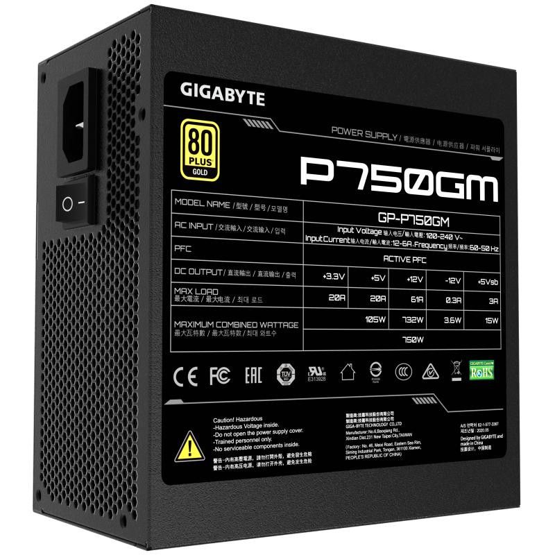GIGABYTE 750W - GP-P750GM - 80+ Gold · Alimentations · Informat Systems Strasbourg (image 2)