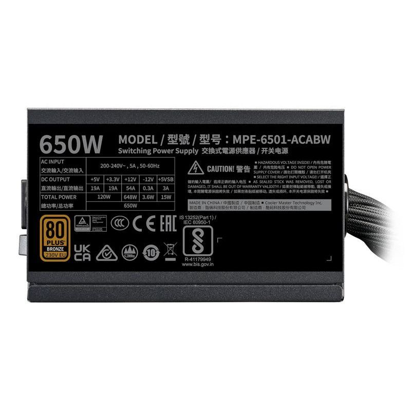 COOLER MASTER MWE 650W V3 ATX 3.1 - 80+ BRONZE - 650 WATTS · Alimentations · Informat Systems Strasbourg (image 4)