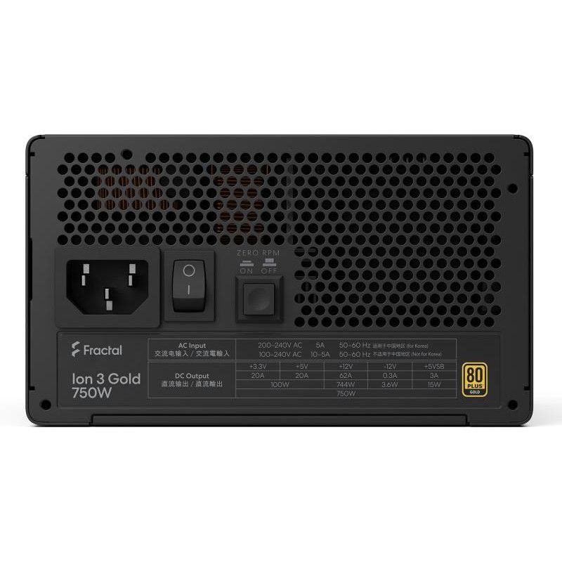 FRACTAL DESIGN FRACTAL Ion 3 Gold 750W Black, EU Cord · Alimentations · Informat Systems Strasbourg (image 3)