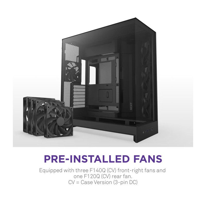 NZXT H9 Flow (2025) Dual-Chamber Mid-Tower Case - All Black · Boîtiers · Informat Systems Strasbourg (image 4)