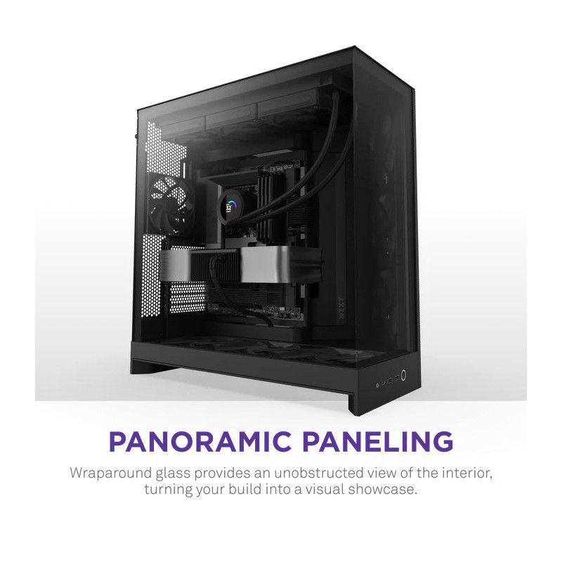 NZXT H9 Flow (2025) Dual-Chamber Mid-Tower Case - All Black · Boîtiers · Informat Systems Strasbourg (image 6)