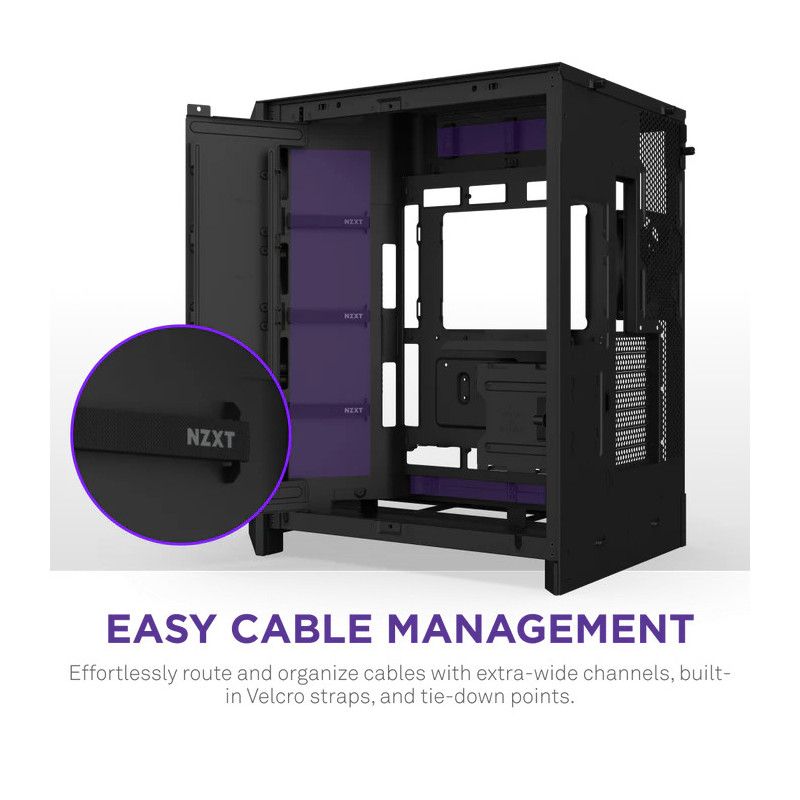 NZXT H9 Flow RGB (CM-H92FB-R1) Dual-Chamber Mid-Tower Case w/ RGB Fans - · Boîtiers · Informat Systems Strasbourg (image 9)