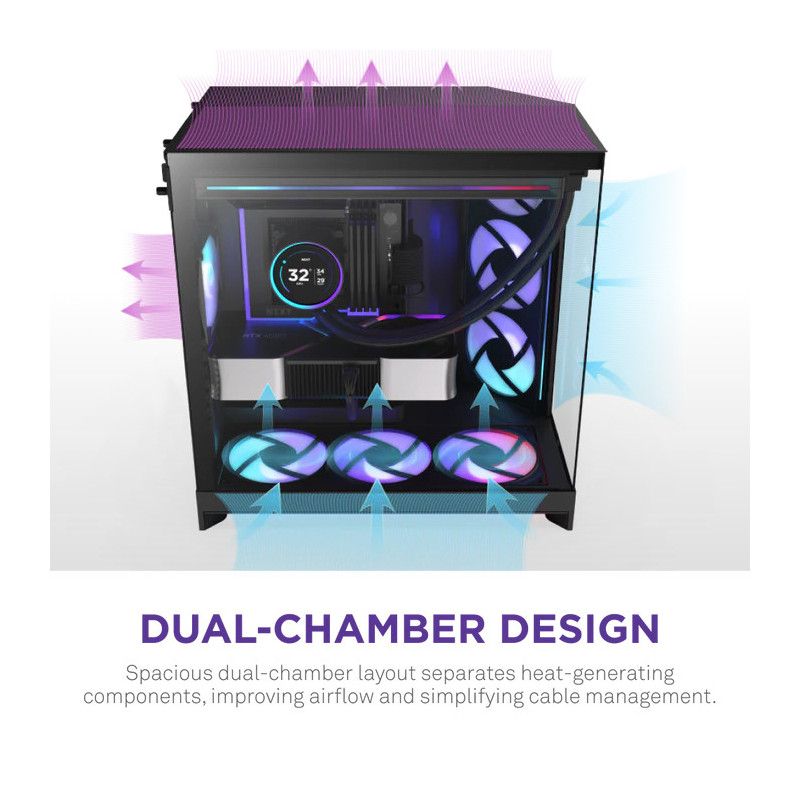 NZXT H9 Flow RGB+ (CM-H92FB-P1) - All Black · Boîtiers · Informat Systems Strasbourg (image 6)