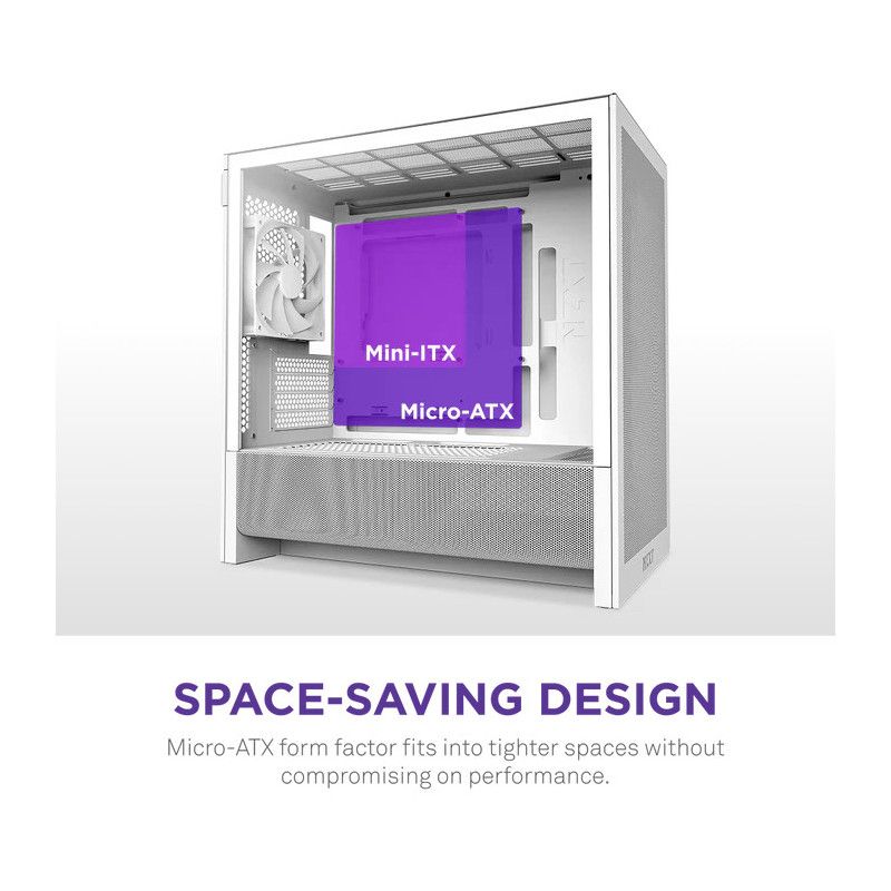 NZXT H3 Flow (2025) micro-ATX Mid-tower Case - All White Color · Boîtiers · Informat Systems Strasbourg (image 3)