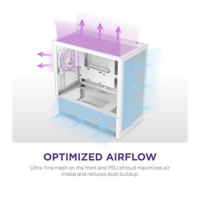 NZXT H3 Flow (2025) micro-ATX Mid-tower Case - All White Color · Boîtiers · Informat Systems Strasbourg (image 6)
