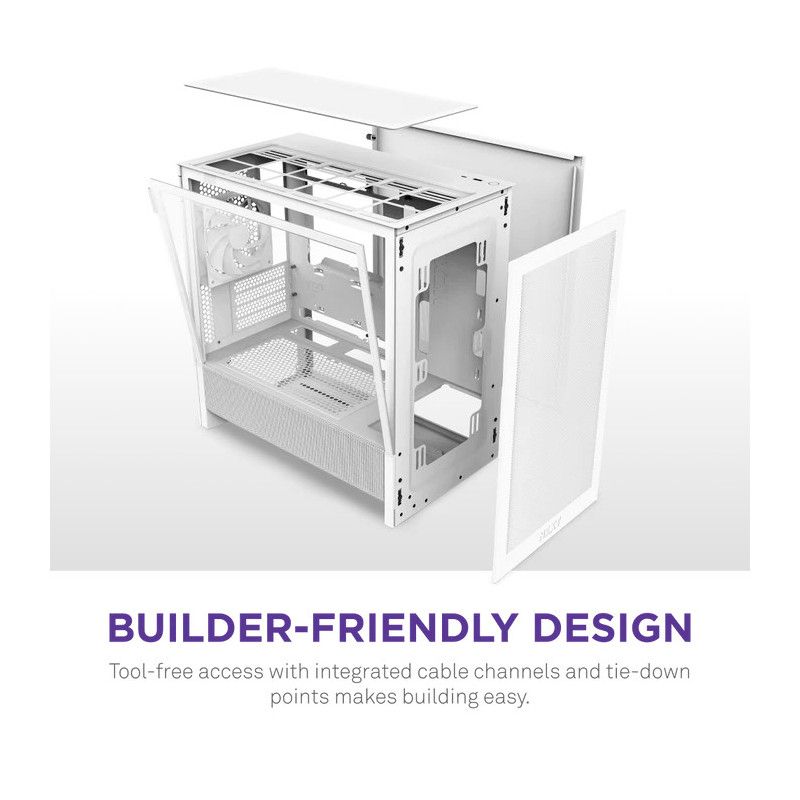 NZXT H3 Flow (2025) micro-ATX Mid-tower Case - All White Color · Boîtiers · Informat Systems Strasbourg (image 8)