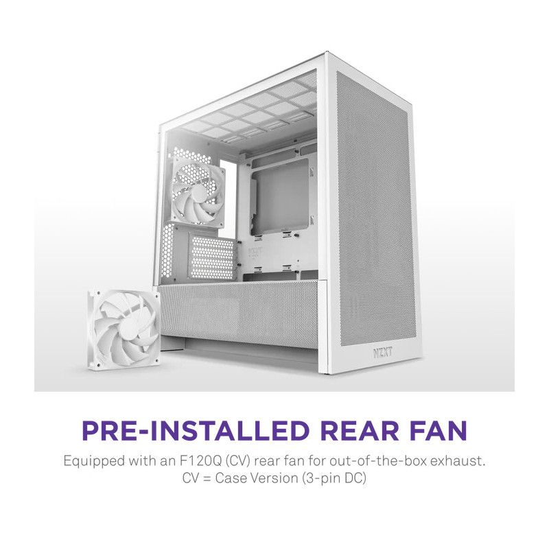 NZXT H3 Flow (2025) micro-ATX Mid-tower Case - All White Color · Boîtiers · Informat Systems Strasbourg (image 9)