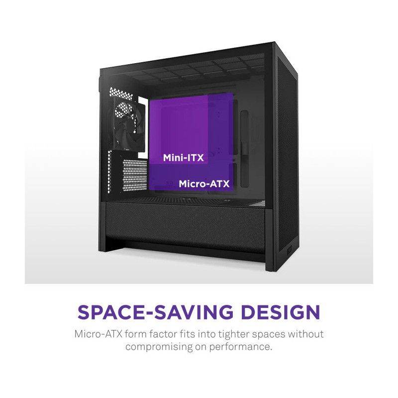 NZXT H3 Flow micro-ATX Mid-tower Case - All Black Color · Boîtiers · Informat Systems Strasbourg (image 3)