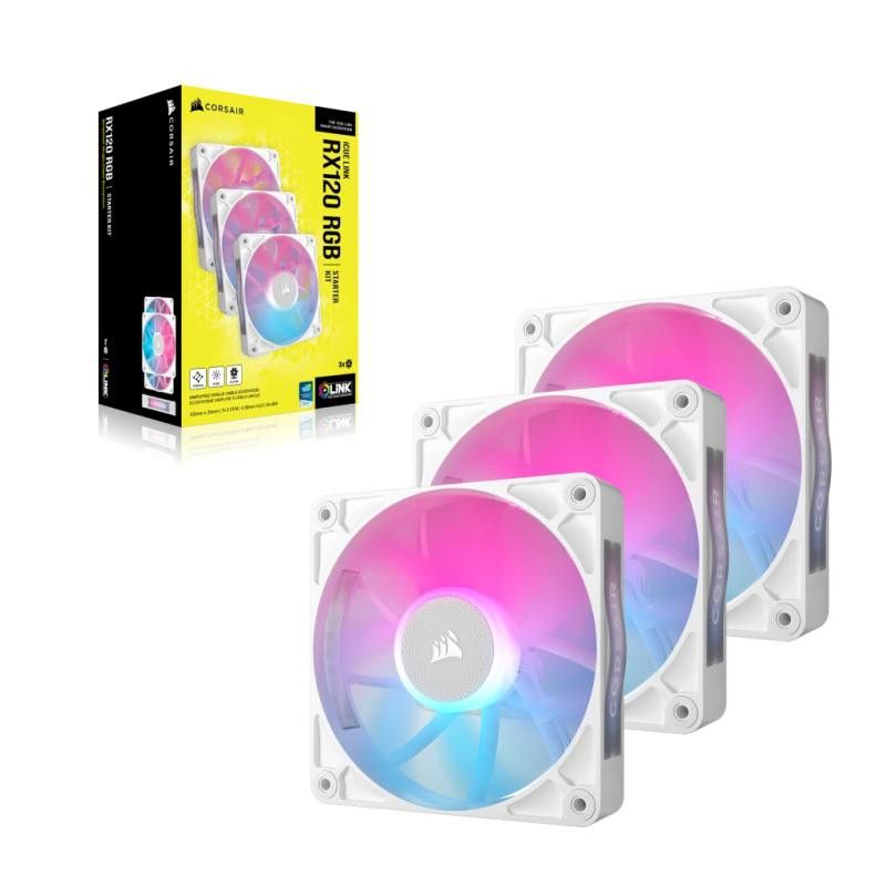 CORSAIR iCUE LINK RX120 RGB White · Boîtiers · Informat Systems Strasbourg
