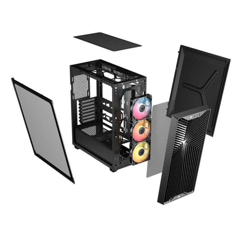 CORSAIR CORSAIR 3200D RS ARGB Mid-Tower PC Case, Black · Boîtiers · Informat Systems Strasbourg (image 3)