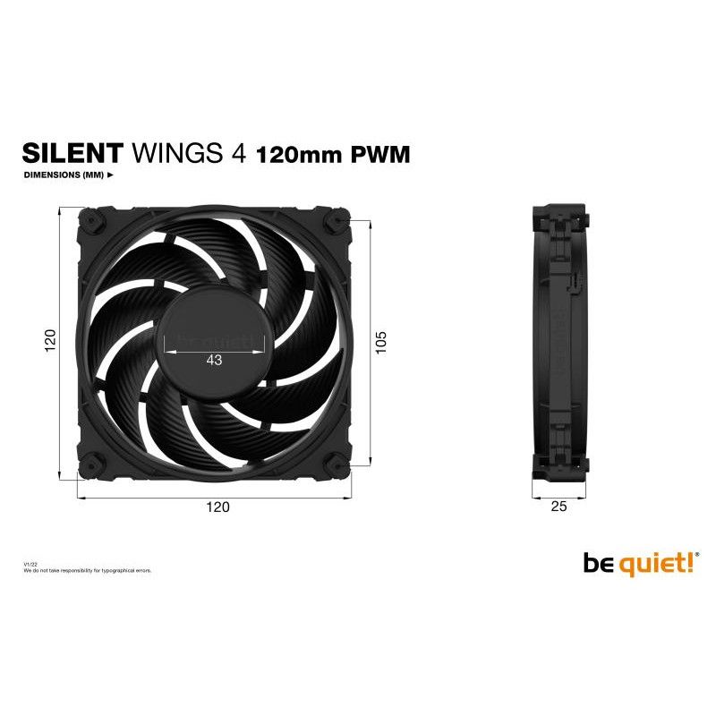 BE QUIET! SILENT WINGS 4 120mm PWM · Ventilateur Boitier · Informat Systems Strasbourg (image 5)