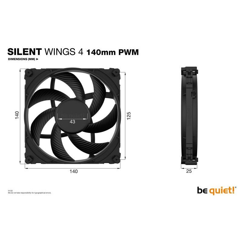 BE QUIET! SILENT WINGS 4 140mm PWM · Ventilateur Boitier · Informat Systems Strasbourg (image 5)