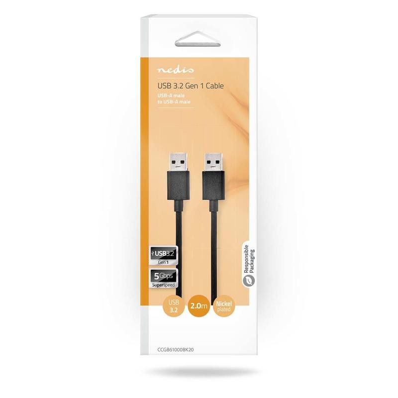 NEDIS CABLE USB 3.2 A-Male B-Male 2m noir o · Connectiques · Informat Systems Strasbourg (image 3)
