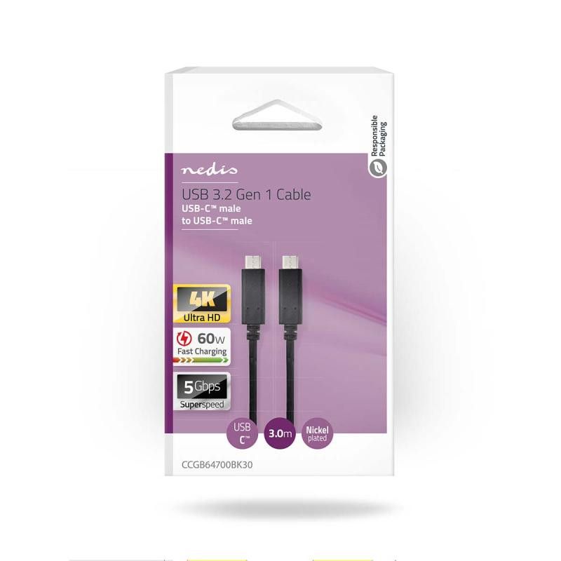 NEDIS CABLE USB 3.2 GEN 1 C-Male C-Male 3m · Connectiques · Informat Systems Strasbourg (image 3)