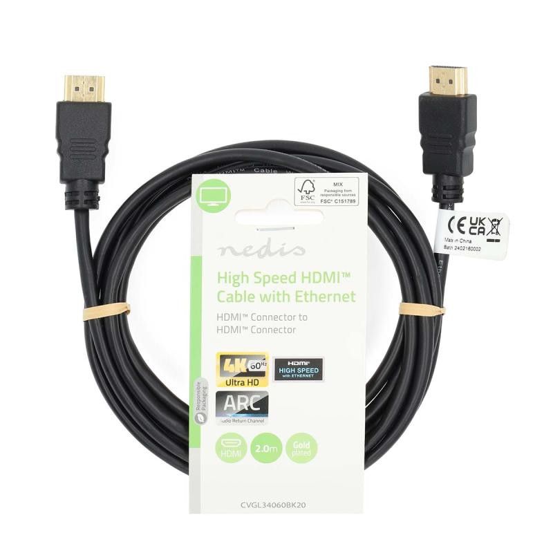 NEDIS CABLE HDMI HIGH SPEED 2m · Connectiques Tv-Hifi-Vidéo · Informat Systems Strasbourg (image 3)