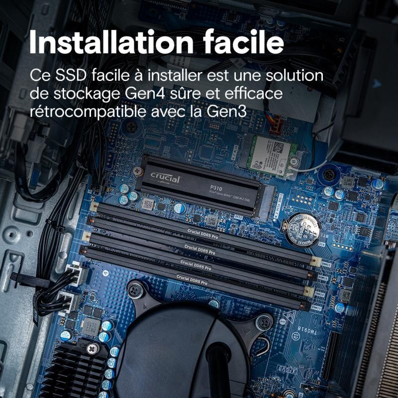 CRUCIAL P310 2T PCIe M.2*CT2000P310SSD5 avec heatsink · SSD M.2 · Informat Systems Strasbourg (image 5)