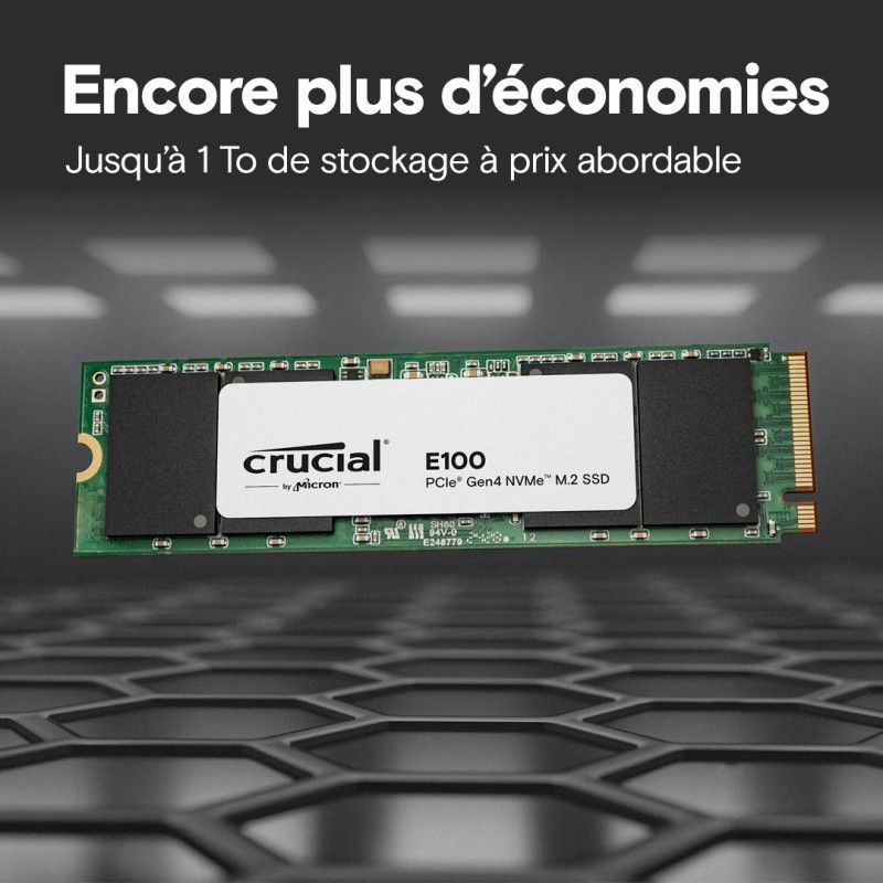 CRUCIAL E100 1T Gen4 2280 Tray · SSD M.2 · Informat Systems Strasbourg (image 3)
