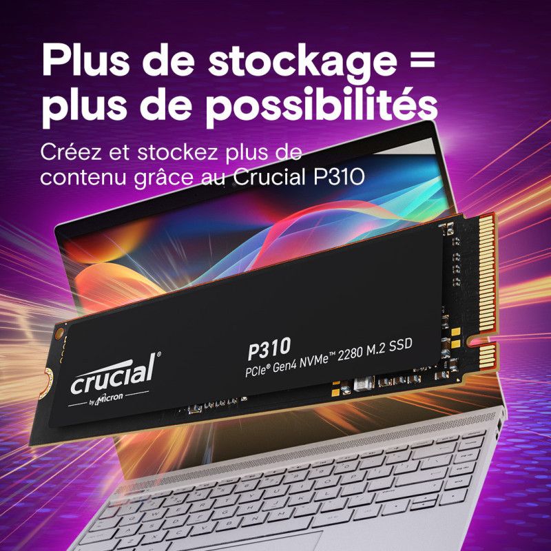 CRUCIAL P310 2TB PCIe Gen4 NVMe M.2 SSDD (Tray) · SSD M.2 · Informat Systems Strasbourg (image 2)