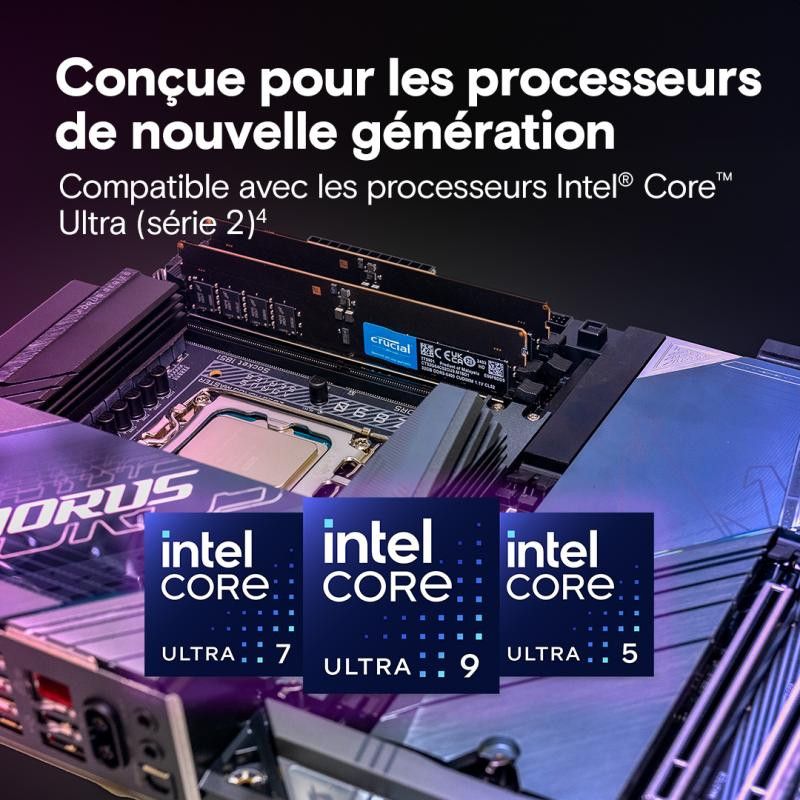 Crucial CT32G64C52CU5 module de mémoire 32 Go 1 x 32 Go DDR5 6400 MT/s 288-pin DIMM · Mémoires PC · Informat Systems Stras... (image 3)