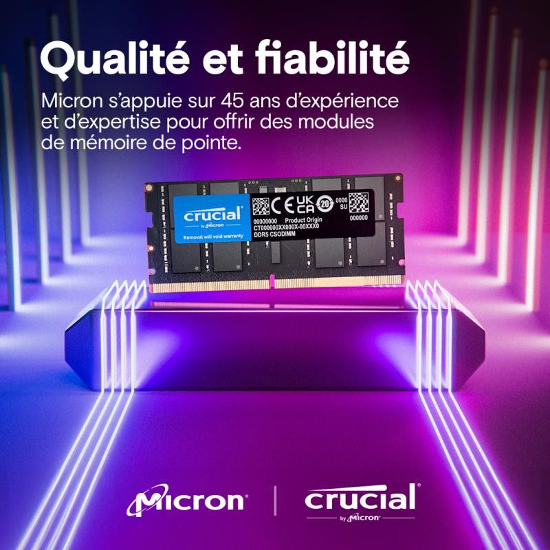 Crucial CT32G64C52CS5 module de mémoire 32 Go 1 x 32 Go DDR5 6400 MT/s 262-pin SO-DIMM · Mémoires PC · Informat Systems St... (image 5)